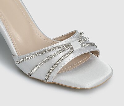 Provoq Gümüş Kadın Topuklu Sandalet