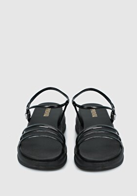 Provoq Siyah Kadın Düz Sandalet