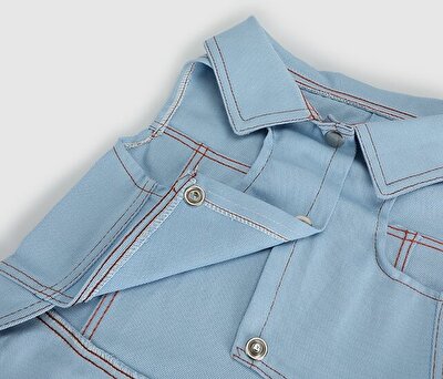 Provoq Mavi  Provoq K0033 Kostüm Denim Mavi