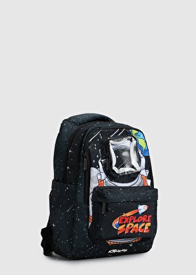 Kaukko Siyah  Kaukko Kids L5174 Toys Astronaut Siyah Sırt Çantası