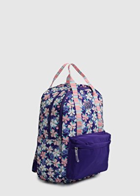 Kaukko Mor  Kaukko K1763 Double Stripe Mor Sırt Çantası