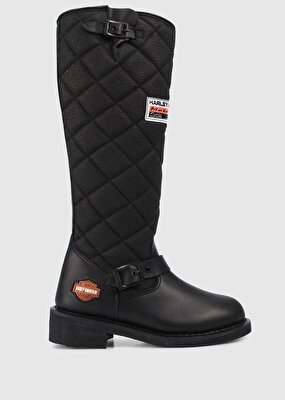 Harley Davidson Laconia Hi 646 Siyah Kadın Yağlı Deri Bot 025G100078