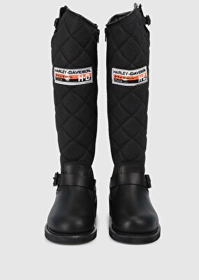 Harley Davidson Laconia Hi 646 Siyah Kadın Yağlı Deri Bot 025G100078