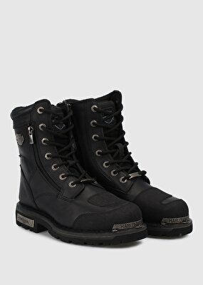 Harley Davidson Riddick Siyah Deri Kadın Asker Botu 025G100321-01