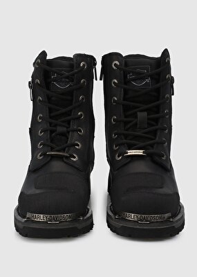 Harley Davidson Riddick Siyah Deri Kadın Asker Botu 025G100321-01