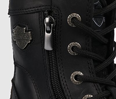 Harley Davidson Riddick Siyah Deri Kadın Asker Botu 025G100321-01