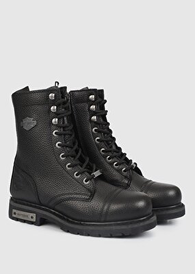 Harley Davidson Colmar Siyah Kadın Baskılı Deri Bot 025G100328 