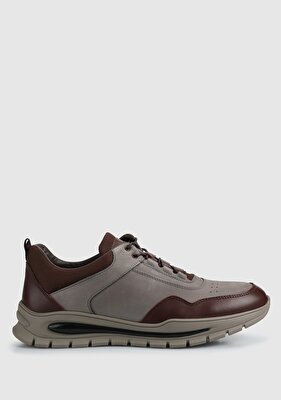 Provoq Gri Deri Erkek Sneaker