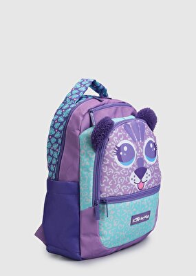 Kaukko Mor  Kaukko Kids L5144 Cute Face Tiger Mor Sırt Çantası