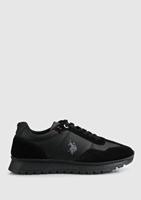 U.S. Polo Assn. Sheven Siyah Deri Erkek Sneaker