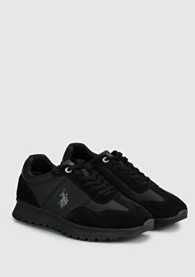 U.S. Polo Assn. Sheven Siyah Deri Erkek Sneaker