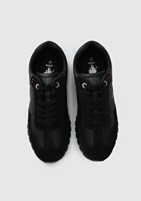 U.S. Polo Assn. Sheven Siyah Deri Erkek Sneaker