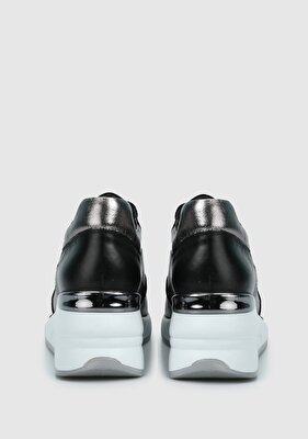 Provoq Siyah Deri Kadın Sneaker