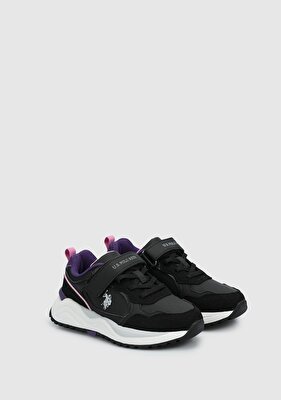 U.S. Polo Assn. Habe Siyah Deri Kız Çocuk Sneaker