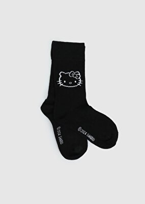Siyah  Hello Kitty Siyah Soket Çorap 31-34 -1