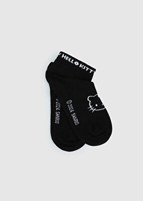 Hello Kitty Siyah  Hello Kitty Siyah Patik Çorap 31-34