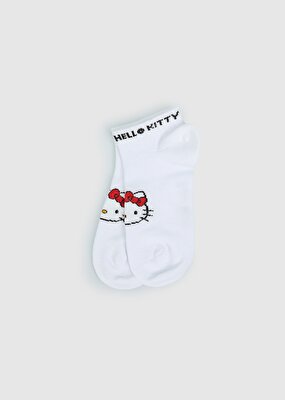 Hello Kitty Beyaz  Hello Kitty Beyaz Patik Çorap 27-30