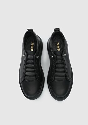Provoq Siyah Deri Kadın Sneaker