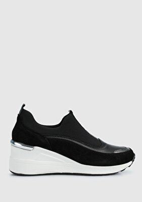 Provoq Siyah Deri Kadın Sneaker