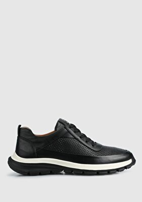 Provoq Siyah Deri Erkek Sneaker