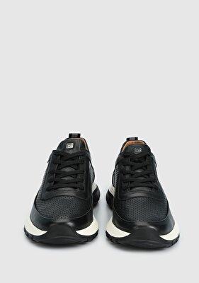 Provoq Siyah Deri Erkek Sneaker