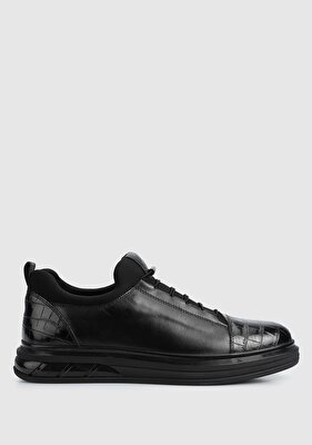 Provoq Siyah Deri Erkek Sneaker
