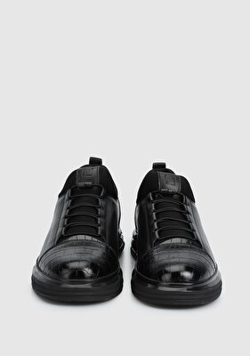 Provoq Siyah Deri Erkek Sneaker