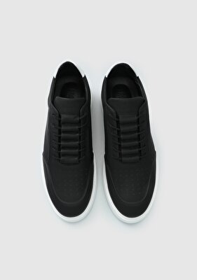 Provoq Siyah Deri Erkek Sneaker