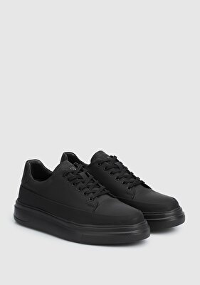Provoq Siyah Deri Erkek Sneaker
