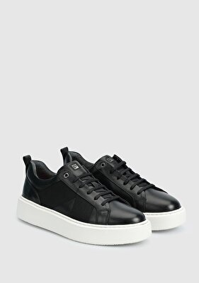 Provoq Siyah Deri Erkek Sneaker