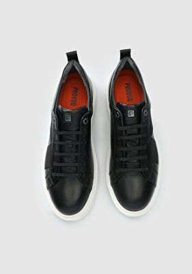Provoq Siyah Deri Erkek Sneaker