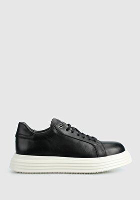 Provoq Siyah Deri Erkek Sneaker