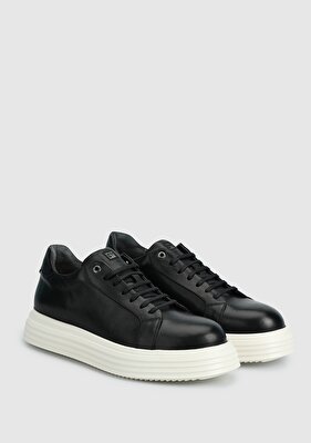 Provoq Siyah Deri Erkek Sneaker