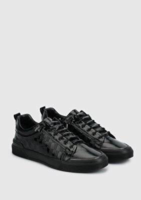 Provoq Siyah Deri Erkek Sneaker