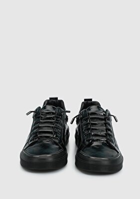 Provoq Siyah Deri Erkek Sneaker