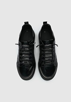 Provoq Siyah Deri Erkek Sneaker