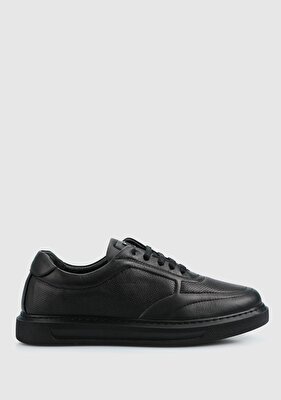 Provoq Siyah Deri Kadın Sneaker
