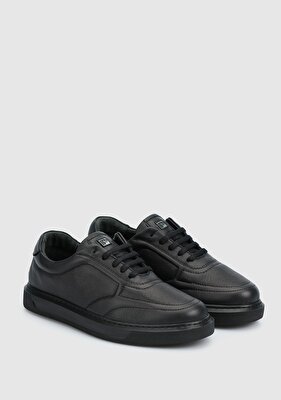 Provoq Siyah Deri Kadın Sneaker