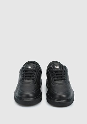Provoq Siyah Deri Kadın Sneaker