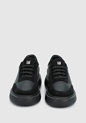 Provoq Siyah Deri Kadın Sneaker