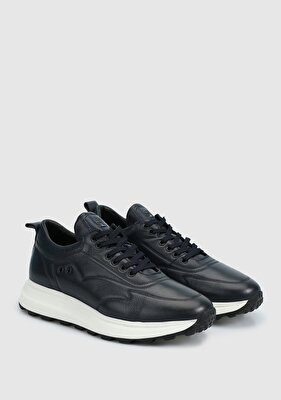 Provoq Lacivert Deri Erkek Sneaker