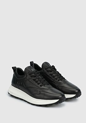 Provoq Siyah Deri Erkek Sneaker