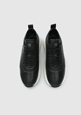 Provoq Siyah Deri Erkek Sneaker