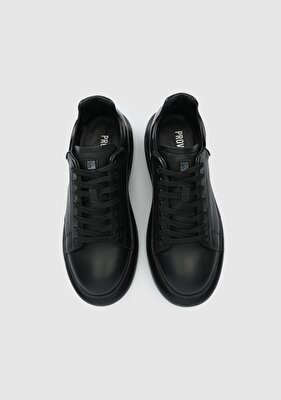Provoq Siyah Deri Erkek Sneaker