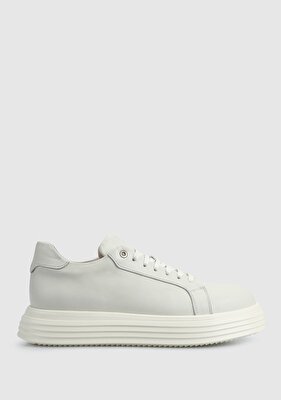 Provoq Krem Deri Erkek Sneaker