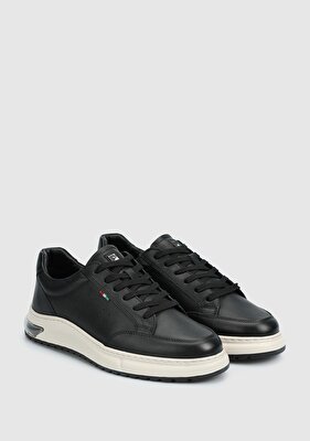 Provoq Siyah Deri Erkek Sneaker