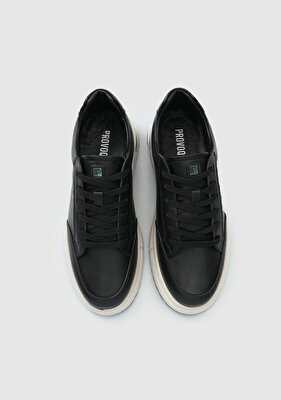 Provoq Siyah Deri Erkek Sneaker