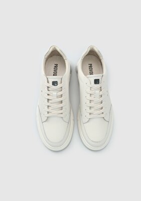Provoq Beyaz Deri Erkek Sneaker