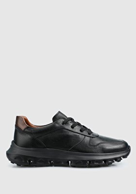 Eclipse Siyah Deri Erkek Sneaker