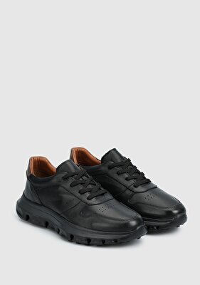 Eclipse Siyah Deri Erkek Sneaker
